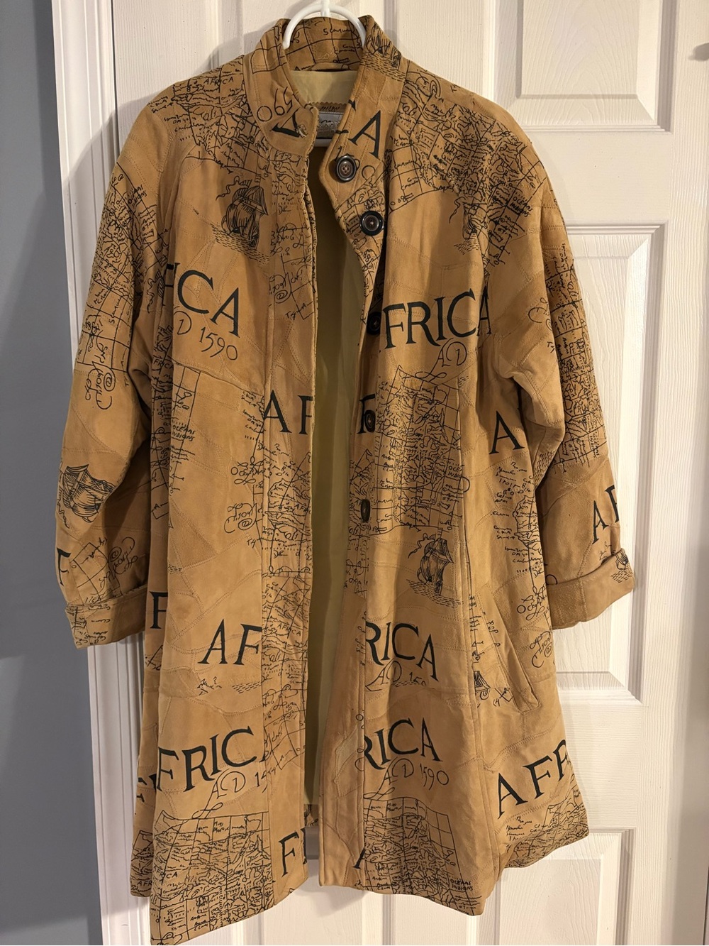 African star leather suede coat women’s size large